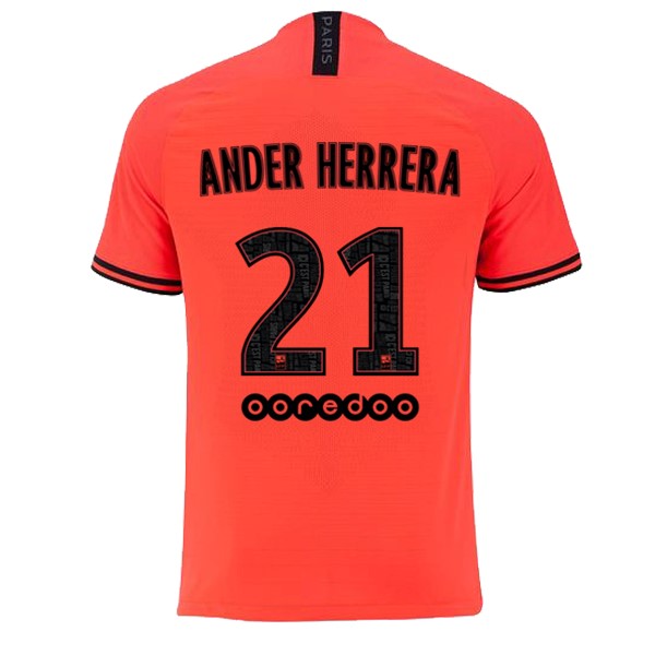 JORDAN Camiseta Paris Saint Germain NO.21 Ander Herrera 2ª 2019-2020 Naranja